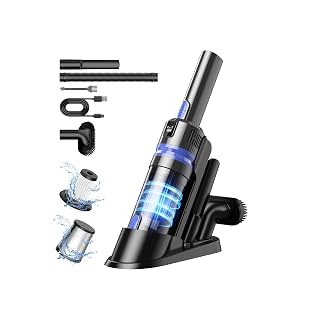 Handheld Vacuum Cordless Rechargeable 2-Speed Modes| 3-in-1 Portable Cordless Vacuum Cleaner with Charging Dock, for Car Home Office and Pet Hair(Blue) - Amazon product rated Grade A