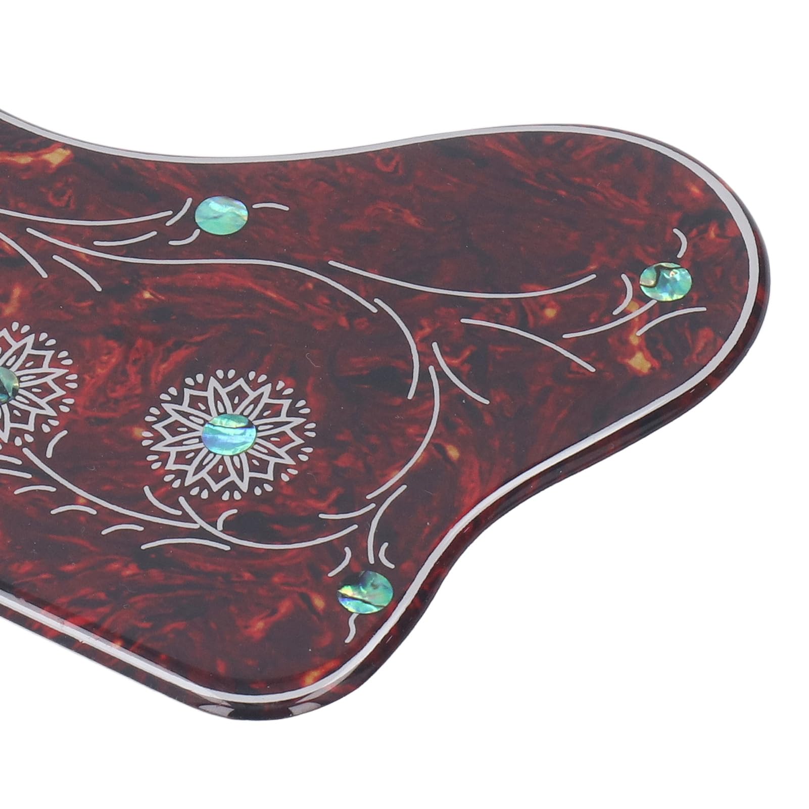 Battipenna Per Chitarra Acustica In Celluloide - Autoadesivo Antigraffio 2.5mm - Design Floreale