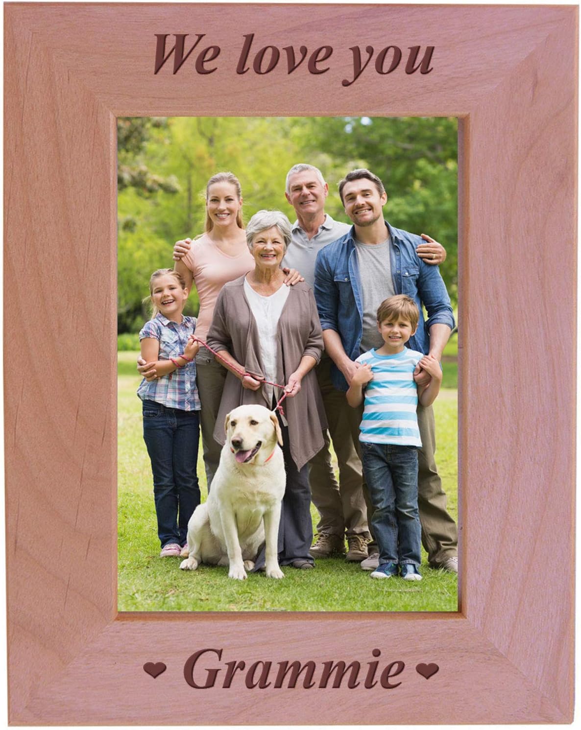 CustomGiftsNow We Love You Grammie - Engraved Wood Picture Frame (5x7 Vertical)