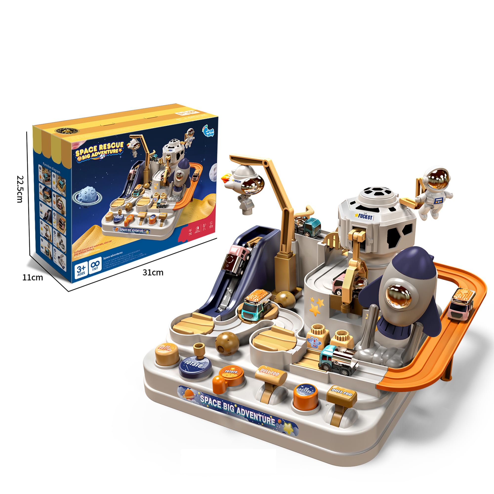 Circuit Voiture Enfant, Piste de Voiture Jouet, Jouets d'aventure en Voiture, Jouets Aventure Automobile Enfants avec 3 Voitures, Voiture Cadeau pour Enfant Garçon Fille 3 4 5 6 Ans