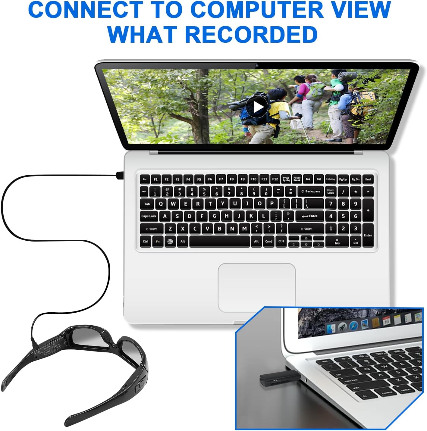 Camera Glasses HD 1080P Video Glasses Bluetooth Sunglasses Camera UV Protection Polarized Lens Sport Action Cam with Earphones for Travel, Cycling, Driving and Other Outdoor Sports
