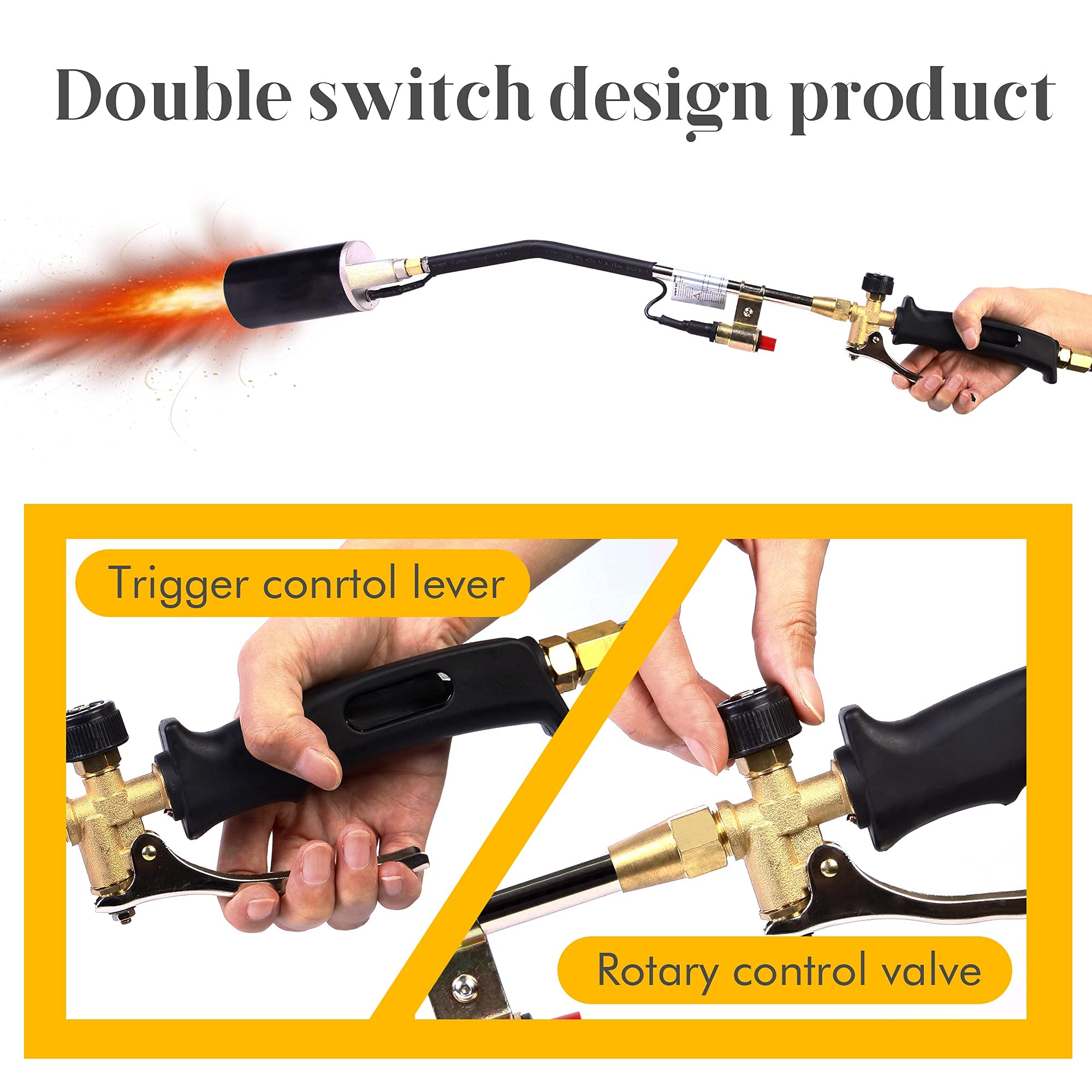 Propane Torch Weed Burner Torch,With Turbo Trigger Push Button Igniter