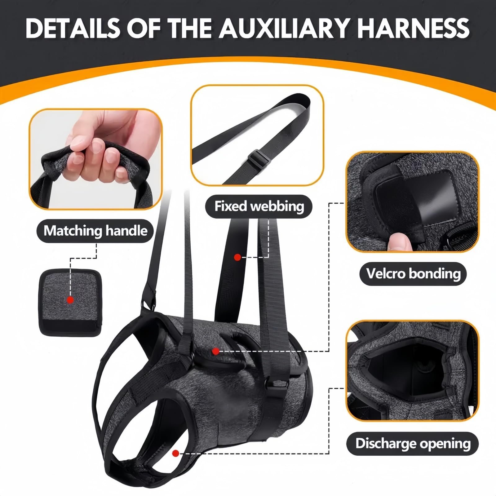 L Size Dog Lifting Harness for Back Legs,Medium Dogs Lift Harness Back Legs Support,Dog Support Harn/ess Slings for Medium,Adjustable Do/gs Brace for Hind L/eg - Image 4