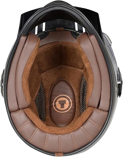 Miniatura 5 de TORC T3Baja - Casco de motocicleta de fibra de vidrio retro clásico de cara completa con aprobación DOT y ECE