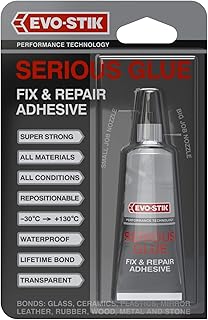 EVO-STIK Serious Glue 33g - High Strength - Waterproof - Ideal for Fixing and Repairs - Transparent Non-Drip Gel - Extreme Temperature Resistance - Solvent Free