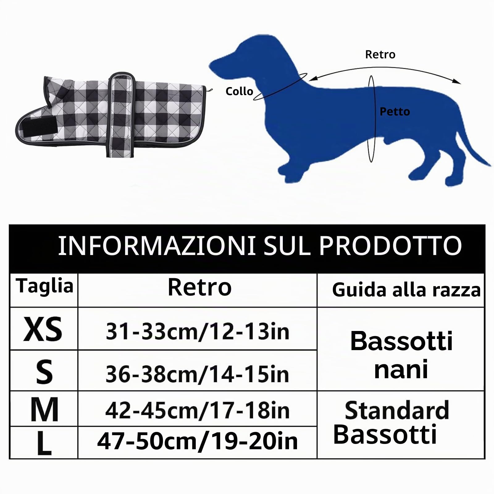 Geyecete Impermeabile Cappotto Cane, Bassotto Invernale Cappotto,Giacca del Cane con fodera in pile calda all'interno,Abbigliamento Regolabile per Cani all'aperto per Miniatura Bassotto-Nero-M