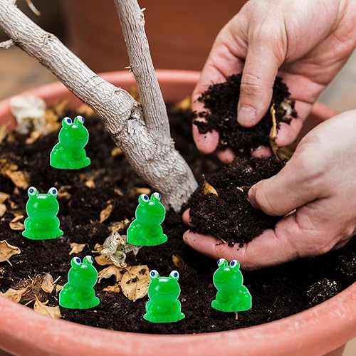 Miniatura 6 de 200 piezas de resina, mini ranas verdes, figuras en miniatura de animales, modelo de hadas, jardín de musgo, paisaje, bricolaje, terrario,