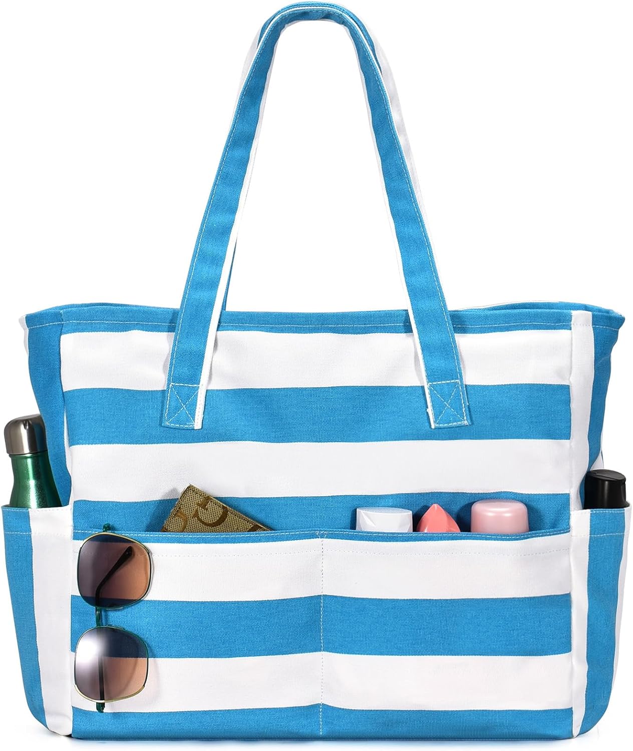 oscaurt Beach Bags for Women Large Waterproof Sandproof Beach Tote Swim Pool Bag with Zipper for Travel Vacation Essentials