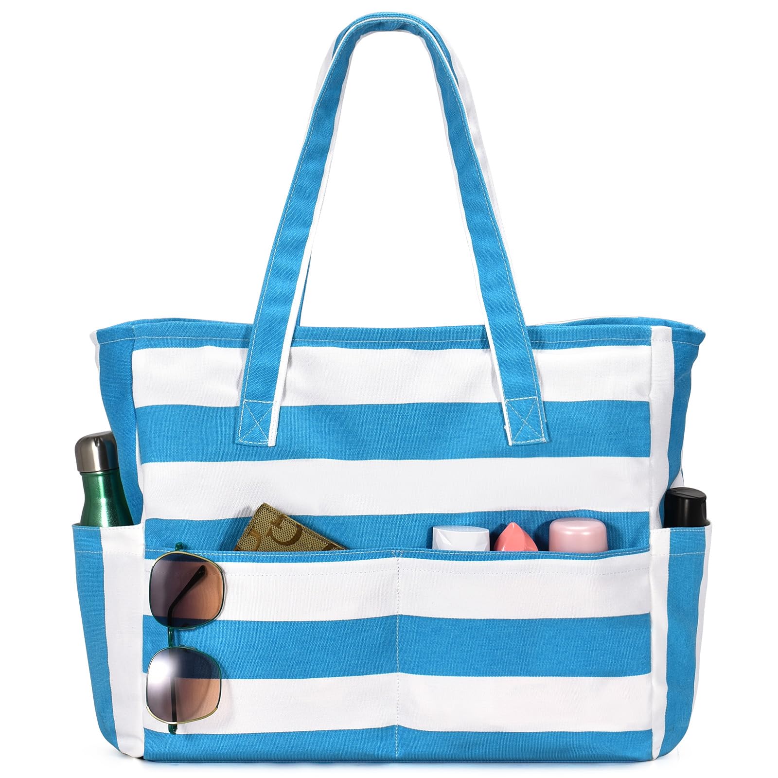 oscaurt Beach Bags for Women Large Waterproof Sandproof Beach Tote Swim Pool Bag with Zipper for Travel Vacation Essentials