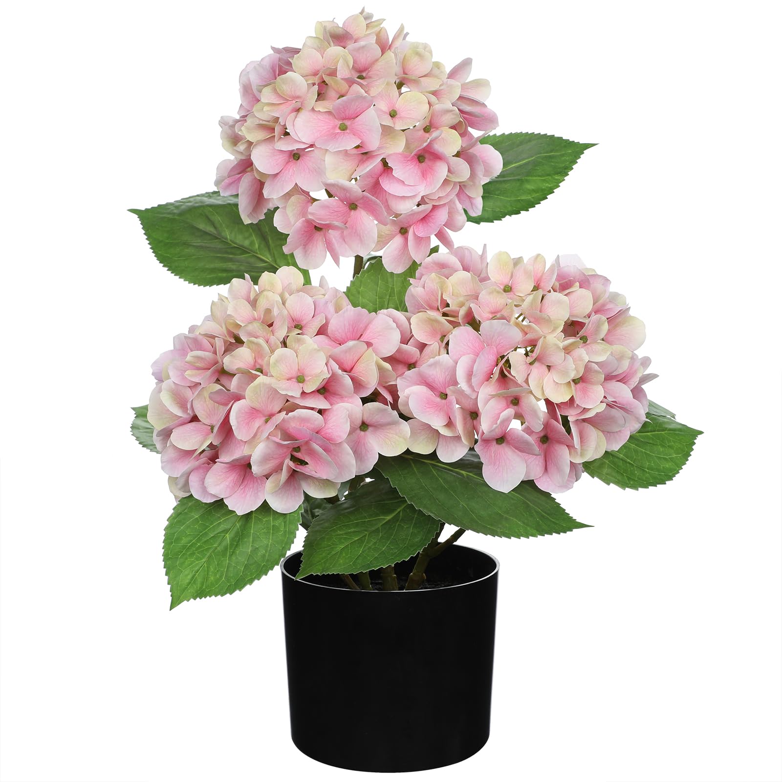 Hollyone Pink Hydrangea Artificial Flowers in Pot