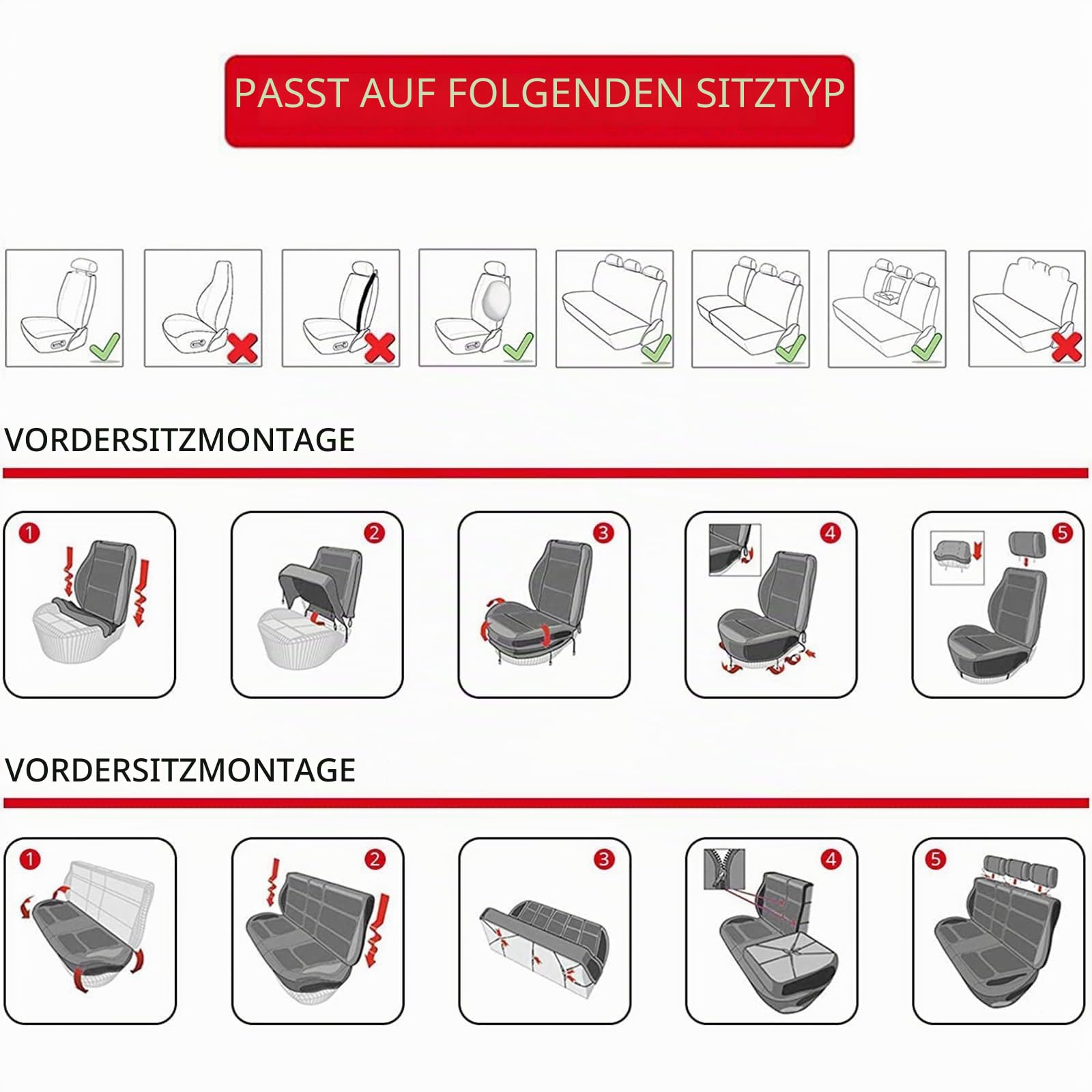 abrupt Auto Sitzbezüge für VW Taigo/Taigo R-Line SUV Crossover, Custom Autositzbezüge Set Allwetter Sitzbezüge Auto Vorne und Hinten Autositzschoner Auto Schonbezug Autositz,E Black