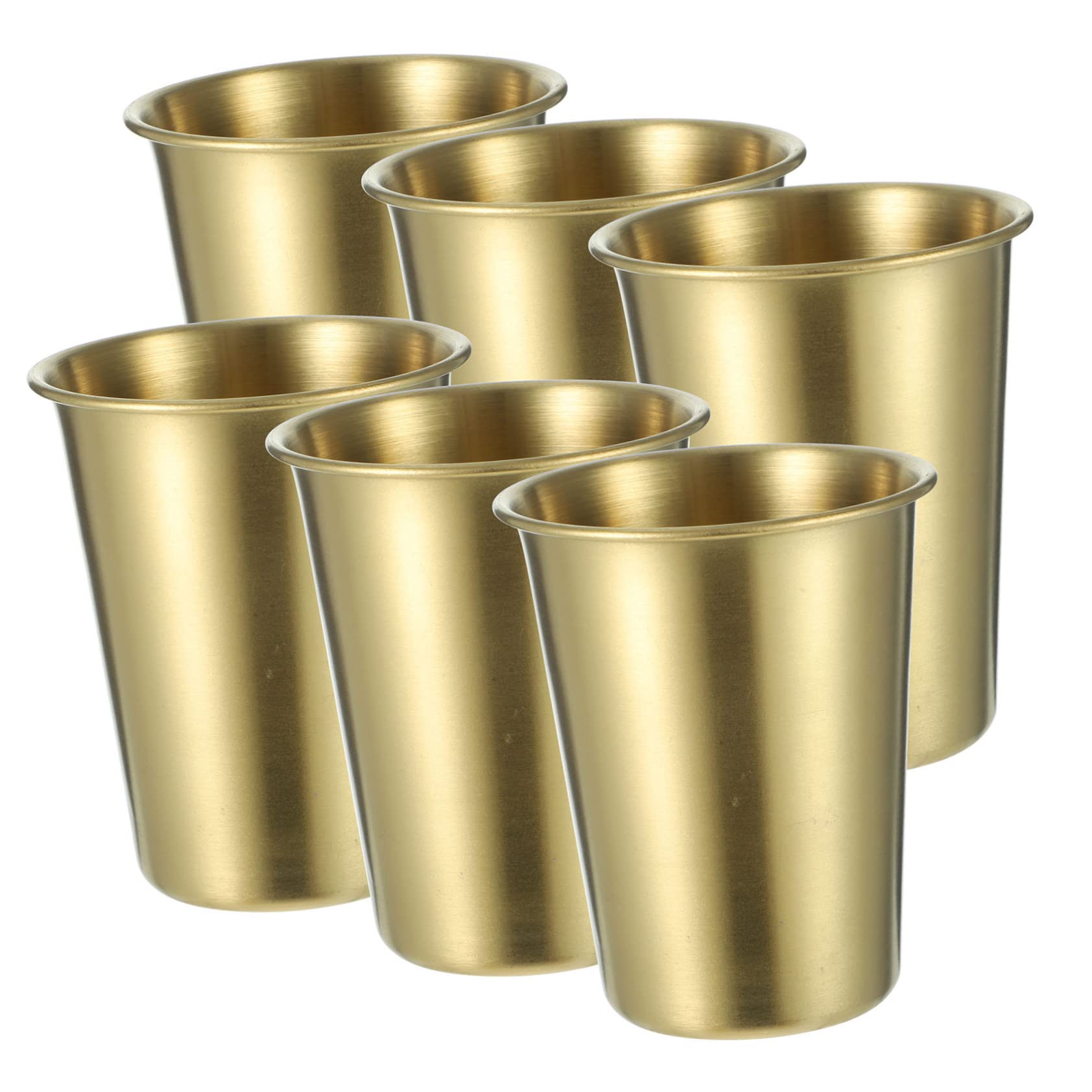 6 Piezas Vasos De Cerveza Vasos Metalicos para Beber Vasos Metalicos Reutilizables Taza De Bebida Fría Taza De Jugo De Leche Copa De Champán Sus304 Ninguna Café Taza De Camping
