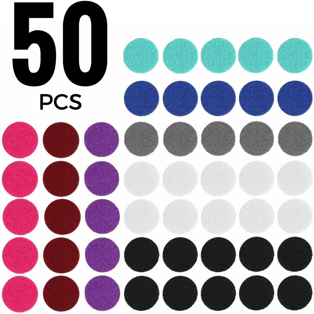 Essential Oil Diffuser Locket Pendant Necklace Refill Replacement Felt Pads for Aromatherapy 50 pcs