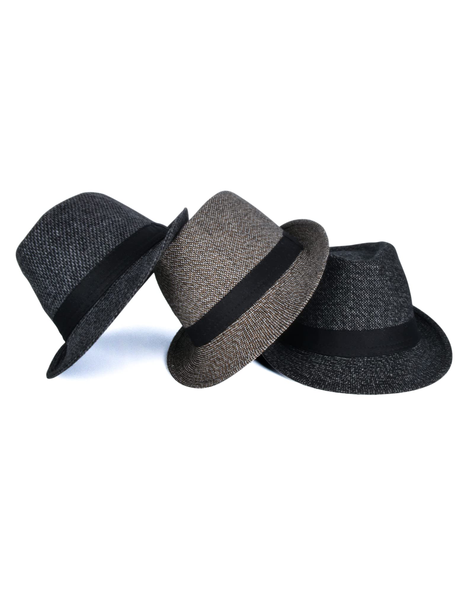 Vintage Kapelusz Fedora Trilby Czapka Jazzowa Melonik Kapelusz Gangster Fascinators Panama Czapka Jazzowy Z Szerokim Rondem Roll-up Dla Mężczyzn Kobiet 56-58cm