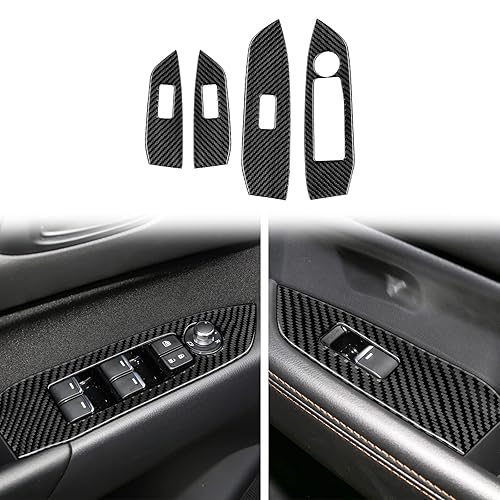 Compatible con interruptor de control de elevación de ventana, cubierta de panel de botón de fibra de carbono, accesorios interiores para Mazda CX