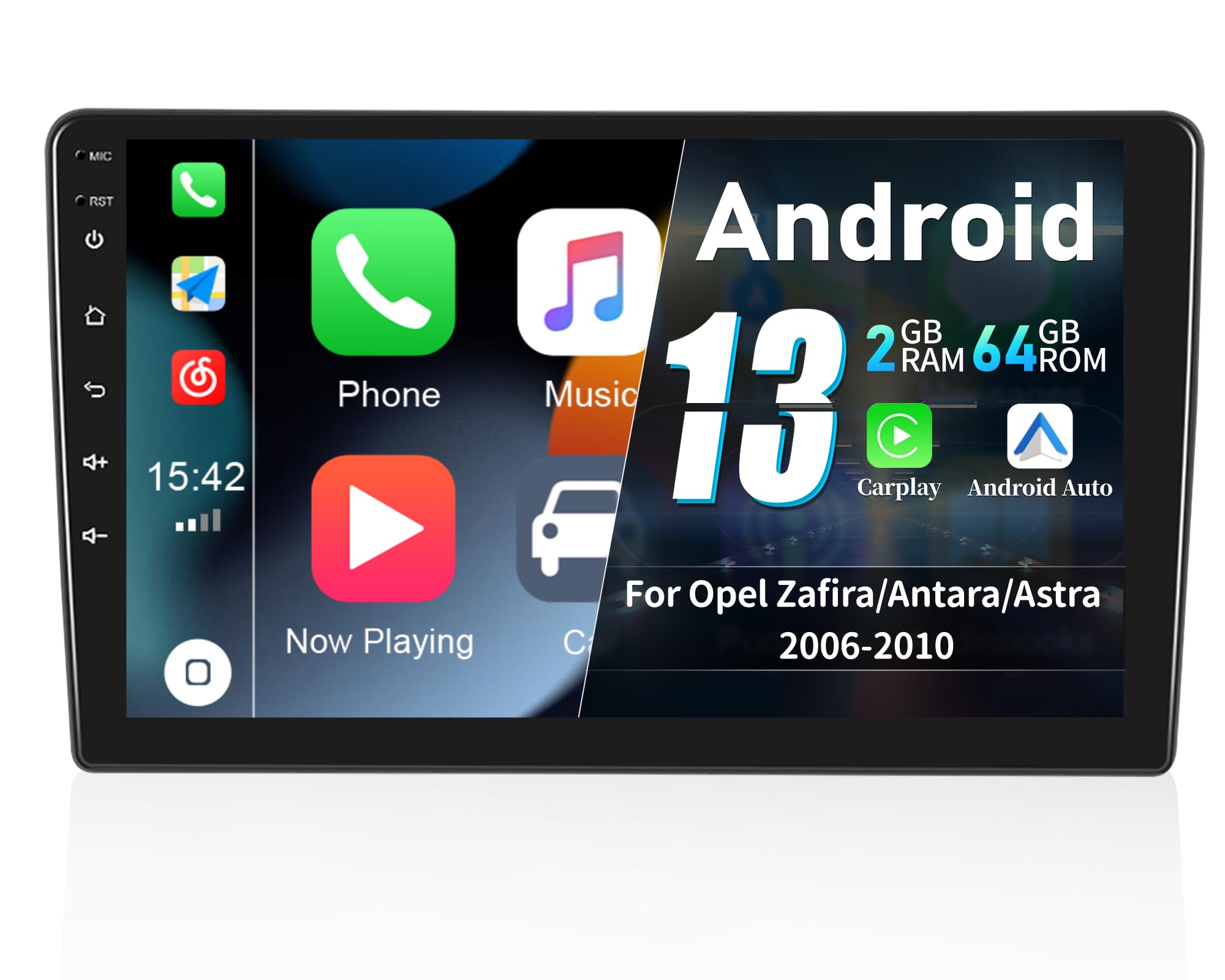 OiLiehu 7-Zoll Android 13 Doppel-DIN Radio Für Opel Astra, Antara, Vectra, Corsa, Zafira – 2G+64G, Carplay, GPS, Bluetooth, Kamera