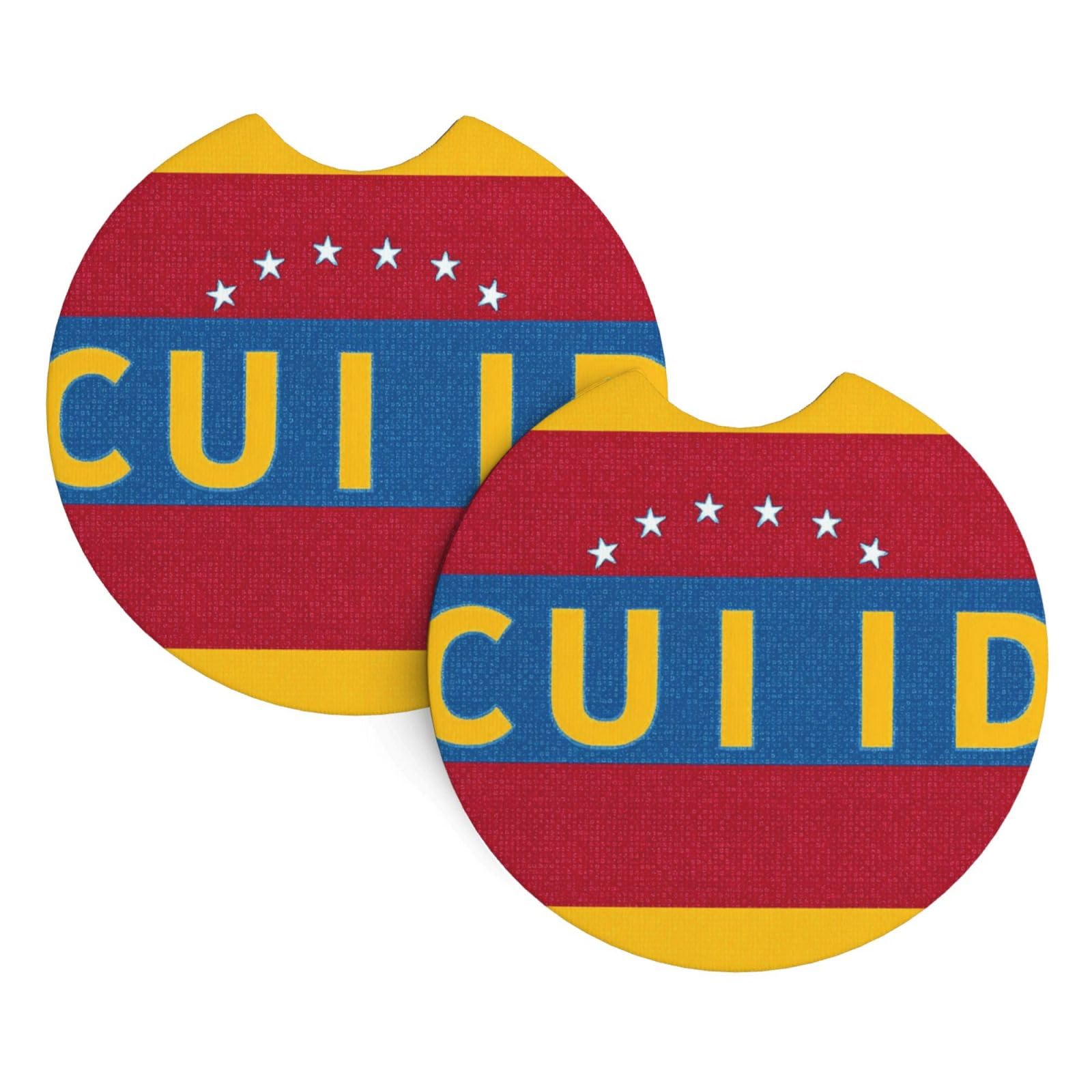 2 Pack Car Cup Holder Coasters 2.7 Inch Universal Anti-Slip Shockproof Car Cup Holder Insert Flag of Venezuela Car Coasters Drink Coasters Cup Holder Coasters for Car Accessories