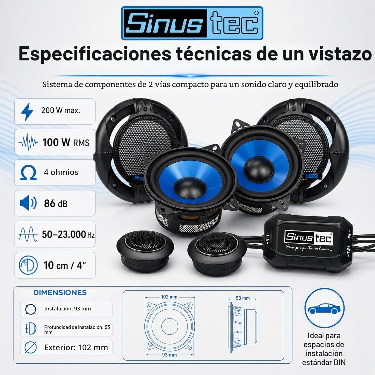 St de 100 [10 cm] de 2 Vías de Sistema