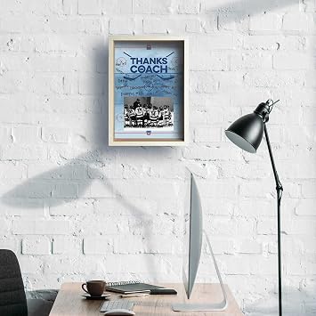 ChalkTalkSPORTS Hockey Coach Picture Frame - Autograph Ready - Holds 4x6 | Durable Resin Frame, 12 x 9 Inches, Autograph Ready, Pen Not Included, Desk or Wall Display, Hockey Coach Gift