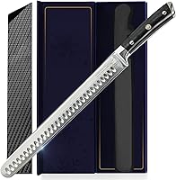 Vista 10 de Cuchillo para carne de res - Cuchillo de corte de barbacoa premium de 12" con tang completo y hoja afilada. Regalo para papá de parte de esposa