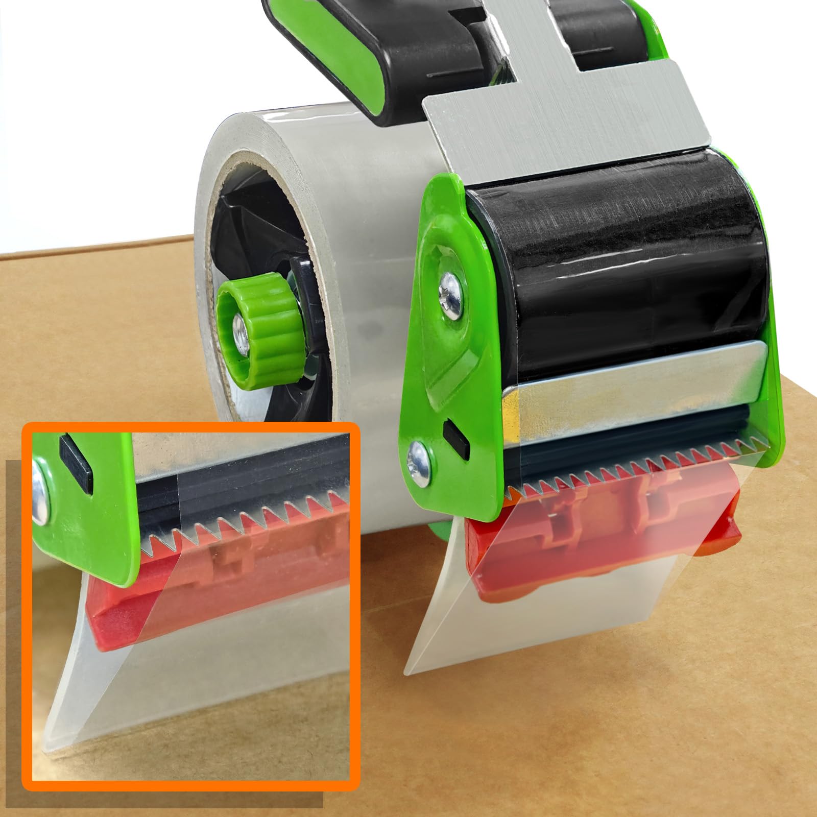 QILIMA 5,1 cm breiter Packbandabroller Pistolendichtung, Verpackung für Verwendung, Klebebandabroller, Pistole für Versand, Umzug, Karton und Kartonversiegelung, Grün