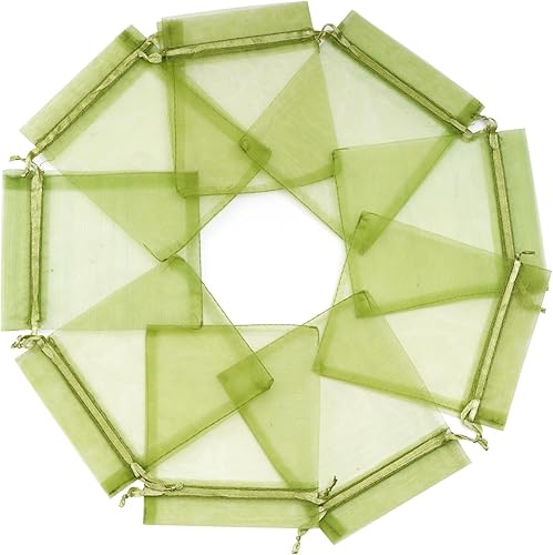 Miniatura 3 de 100 bolsas de organza  Bolsa de satén con cordón para el día de la madre, día de San Valentín, Halloween, boda, recuerdos de fiesta y joyas, 3.54 x