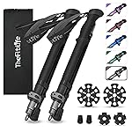 TheFitLife Collapsible Trekking Poles for Hiking - Lightweight Folding Walking Sticks for Men and Women with Extra-Long Foam Handle and Metal Flip Lock (Grey, 100-120cm for 4\'11\'\'-5\'7\'\' Height)