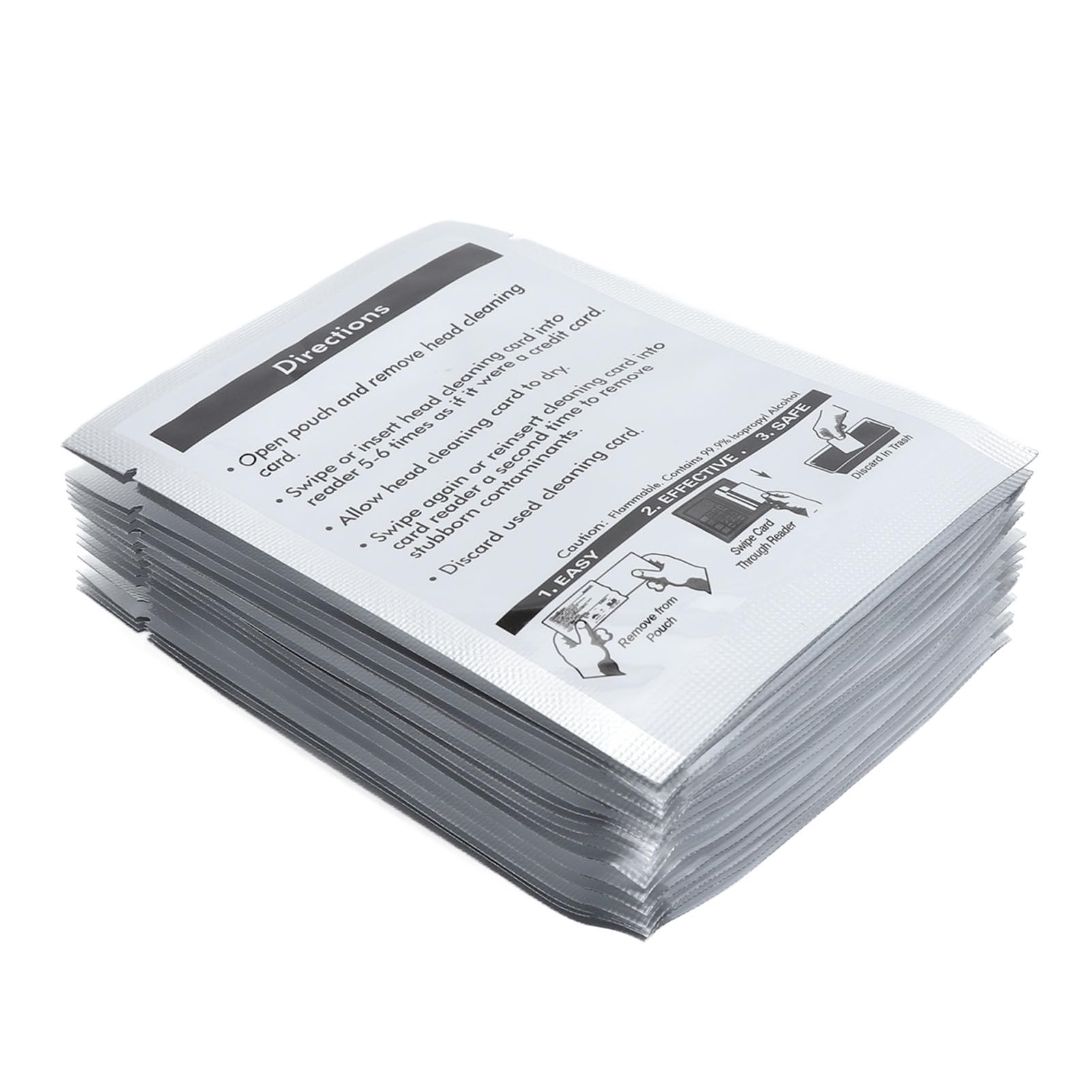 Kit di pulizia per lettore di carte di credito, ideale per terminali POS Swipe, macchine bancomat, stampanti per schede garantiscono transazioni fluide con il nostro kit di pulizia per carte di alta