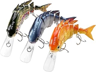 Rose Kuli Fishing Lures for Bass Trout Topwater Multi Jointed Swimbaits Slow Sinking Bionic Swimming Lures Bass Freshwater Saltwater Bass Lifelike Fishing Lures Kit