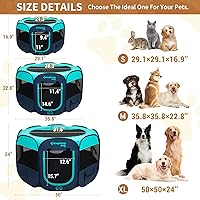 Vista 2 de KingCamp Corralito para perros, carpa portátil plegable para gatos, gatitos, cachorros, jaulas 29"/36"/50 pulgadas, corralito emergente