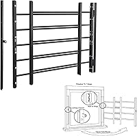 Vista 12 de Grisham PP SPAG Barras de Seguridad para Ventanas con Liberación Rápida de Emergencia, (Blanco, 5 Barras) 22'' de Alto x 22''- 42'' de Ancho