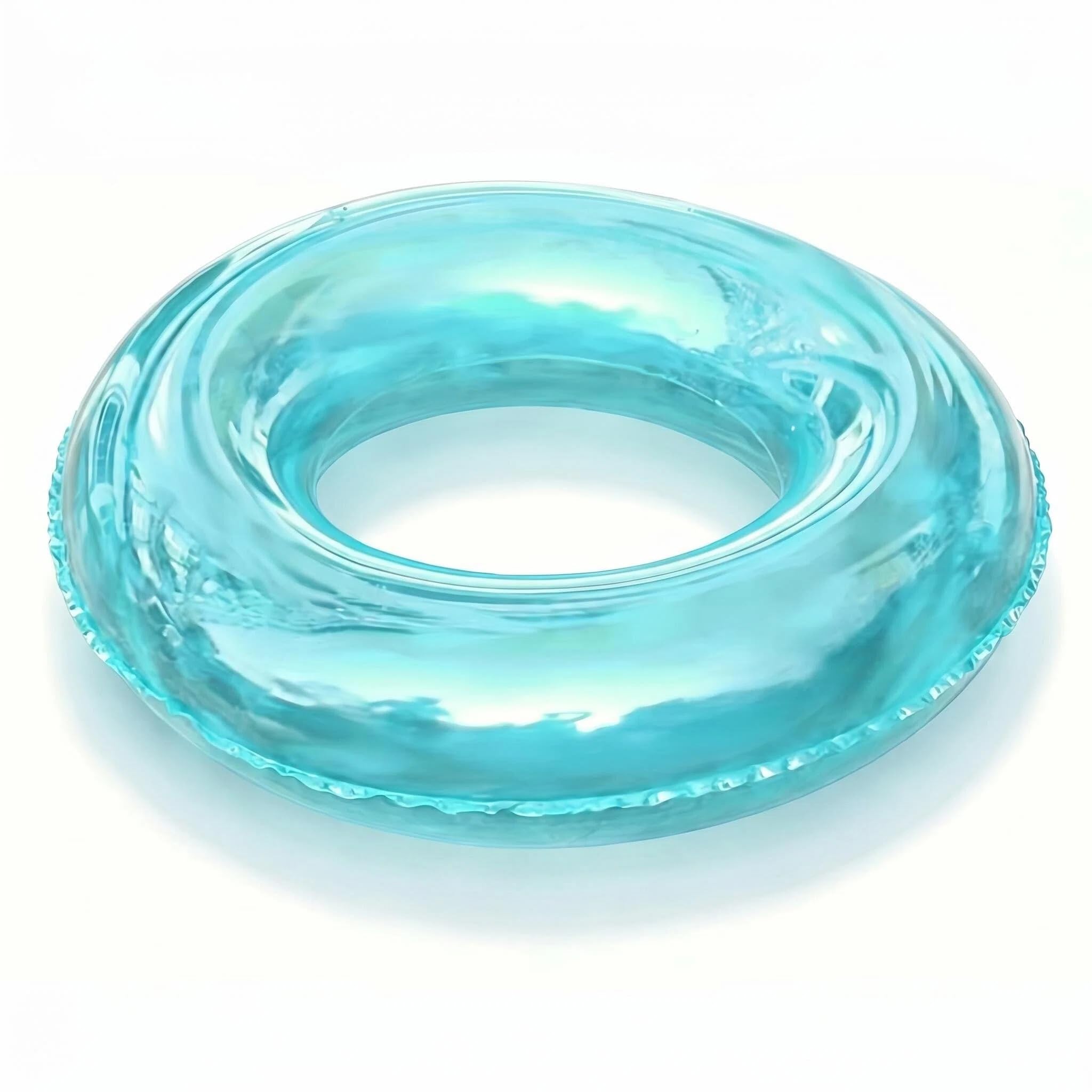 Toyhood Bright Transparent Inflatable Swimming Rings for Adult Teens, Colorful Swim Pool Floats, Beautiful Inflatable Pool Tube Toys, for Summer Pool Rings Party Decorations (Blue)