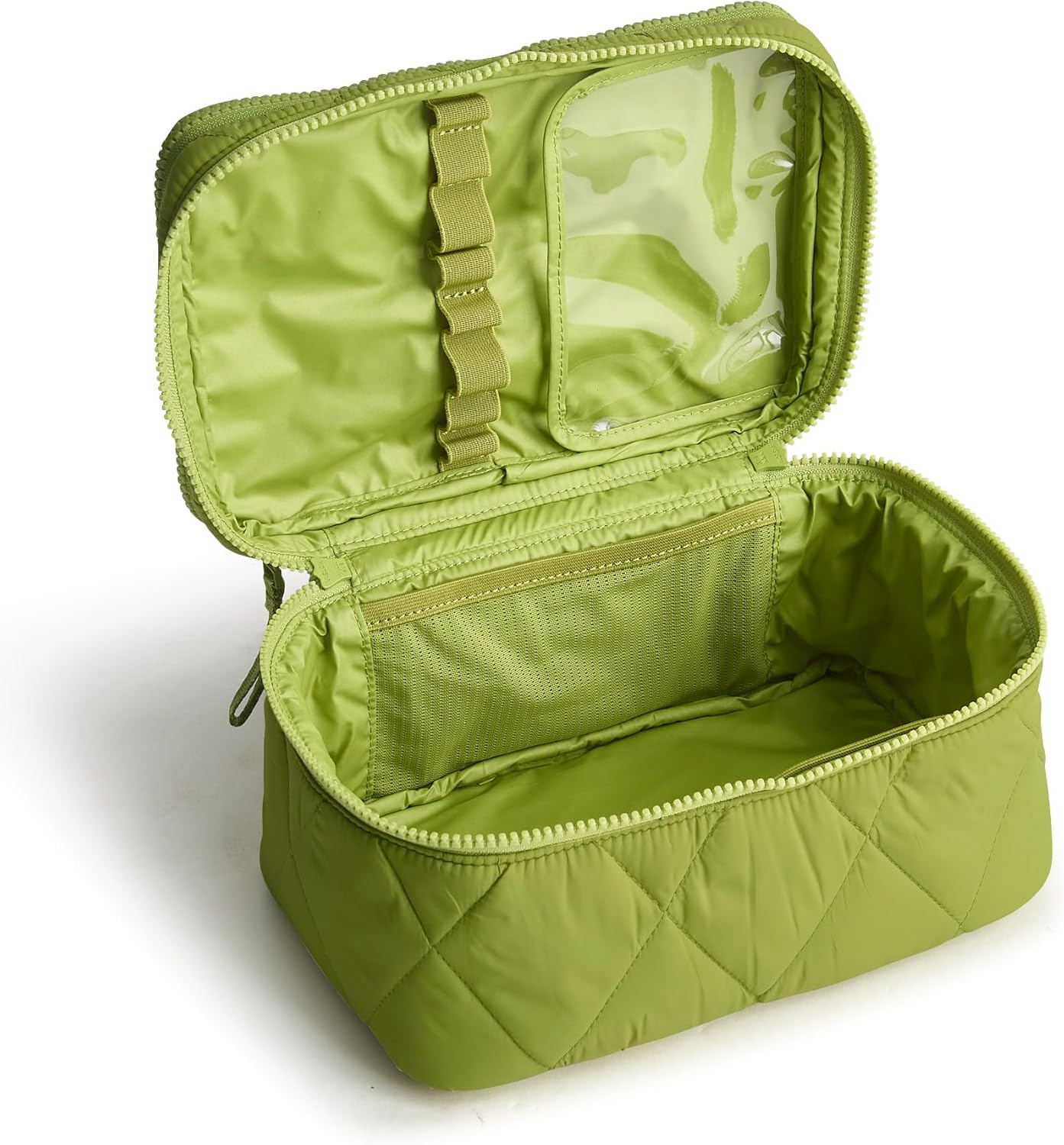 Vera Bradley Women's Featherweight Brush Up Cosmetic Case, Spinach Green, One Size