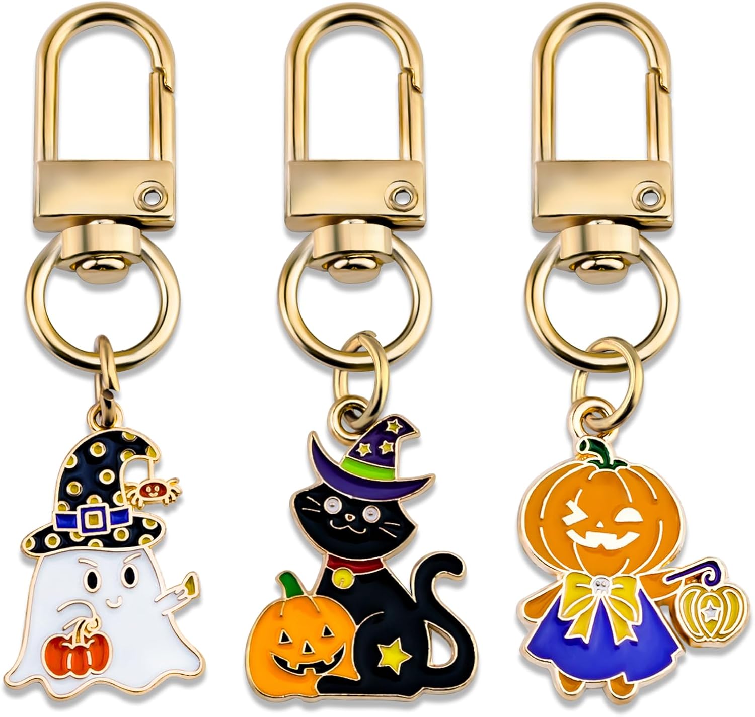 Halloween Keychain 3pcs Pumpkin Keychain Bag Charm Purse Charms Purple
