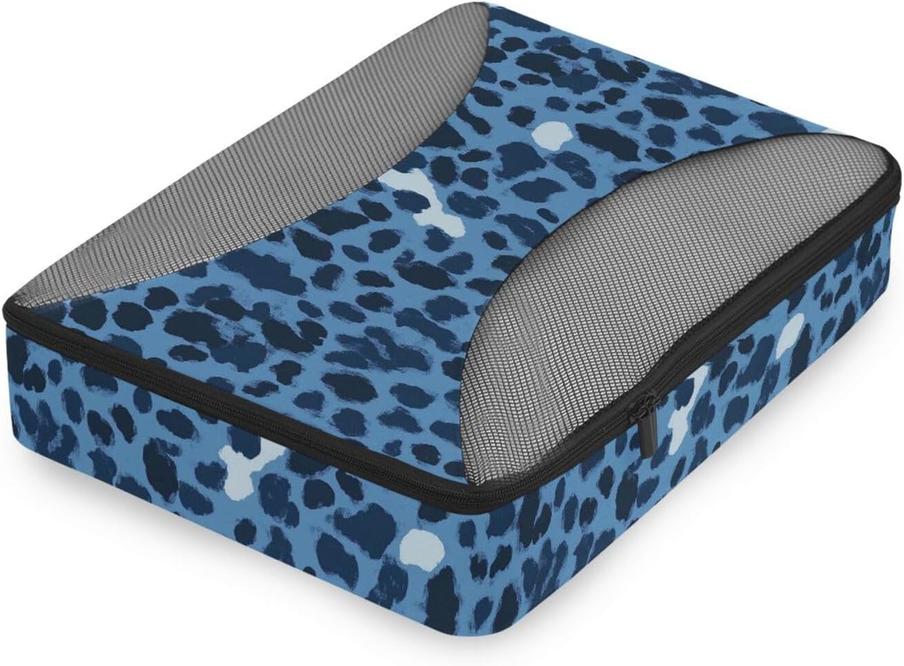 Leopard Trendy Navy Blue 4 Pcs set organizers for travel Mesh Travel Essentials lightweight set packing cubes