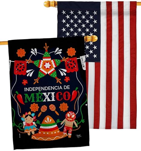 Miniatura 10 de Independencia De Mexico House Flags Pack Regional United Mexican States Country Particular Area Support Our Troops Small Decorative Gift Yard Banner