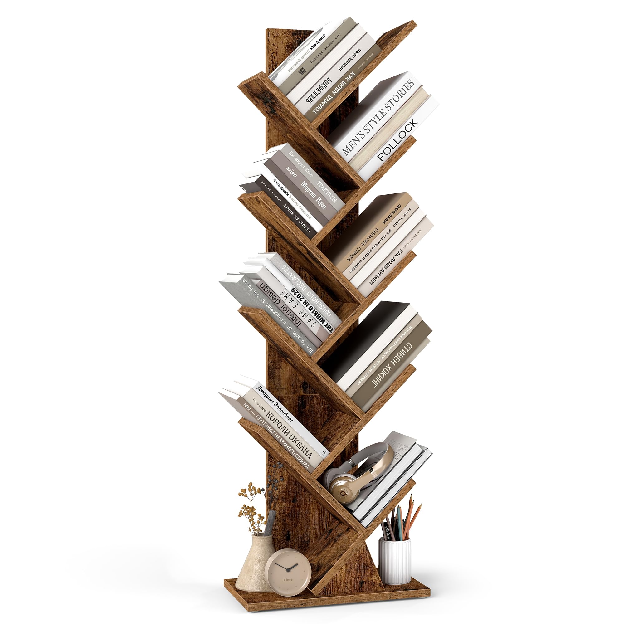 Bibliothèque arbre Vasagle marron rustique à 27,19€ chez Amazon