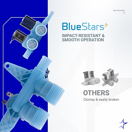 Miniatura 6 de BlueStars Actualizada WH13X10024 Válvula de Entrada de Agua para Lavadora - Pieza de Reemplazo – Compatible con Lavadoras G.E & Hotpoint – Reemplaza