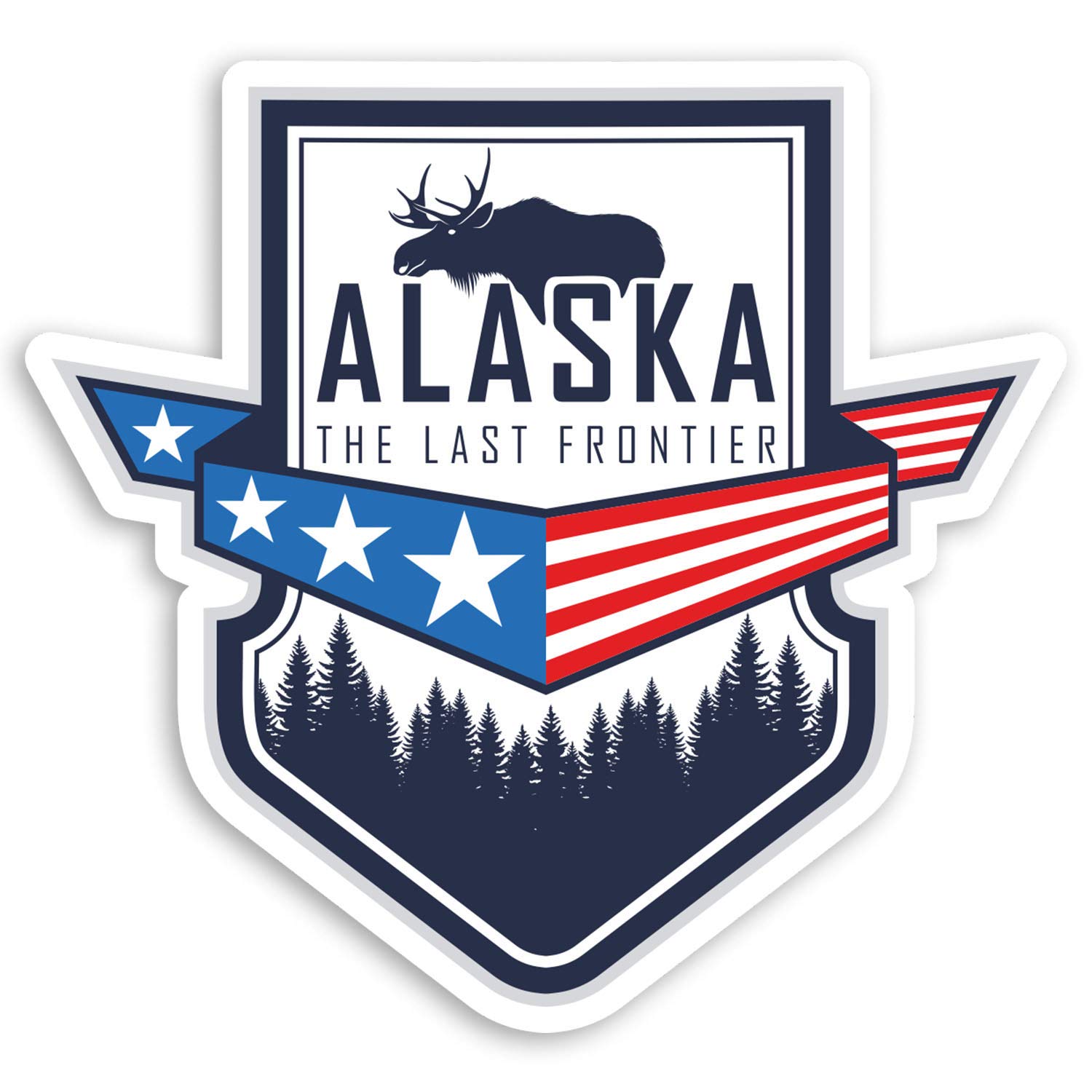 Destination Vinyl Ltd Multi 2 X 10Cm Alaska Canada Vinyl Stickers - Travel Moose Luggage Sticker #20778 (10Cm Wide)