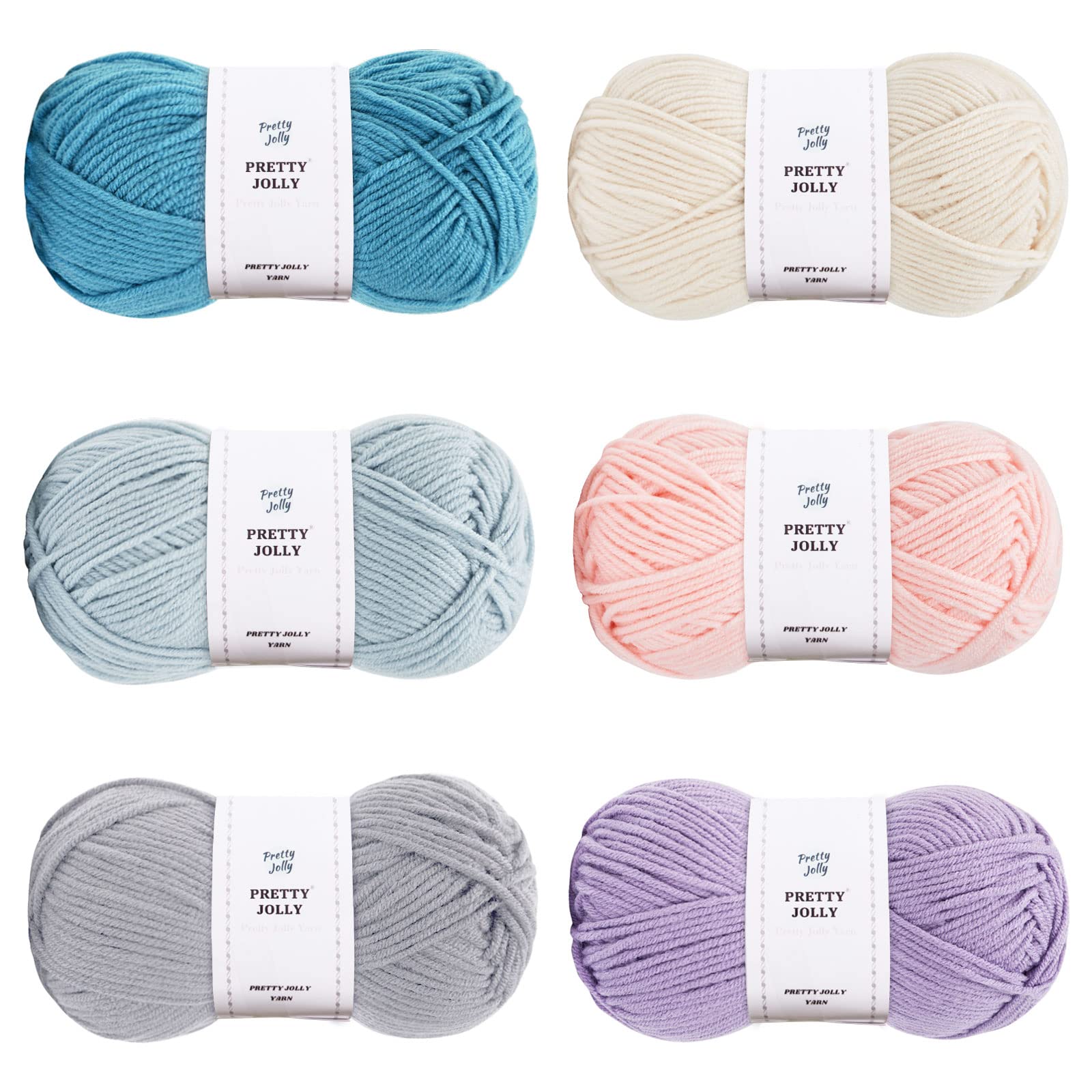 Sponsored Ad – 6×50g Soft Acrylic Yarn Assorted Colors - Sport Weight 4 Ply for Crochet, Knit, DIY Projects - Starter Kit for Kids or Adults (6×145yds) (Department 9)