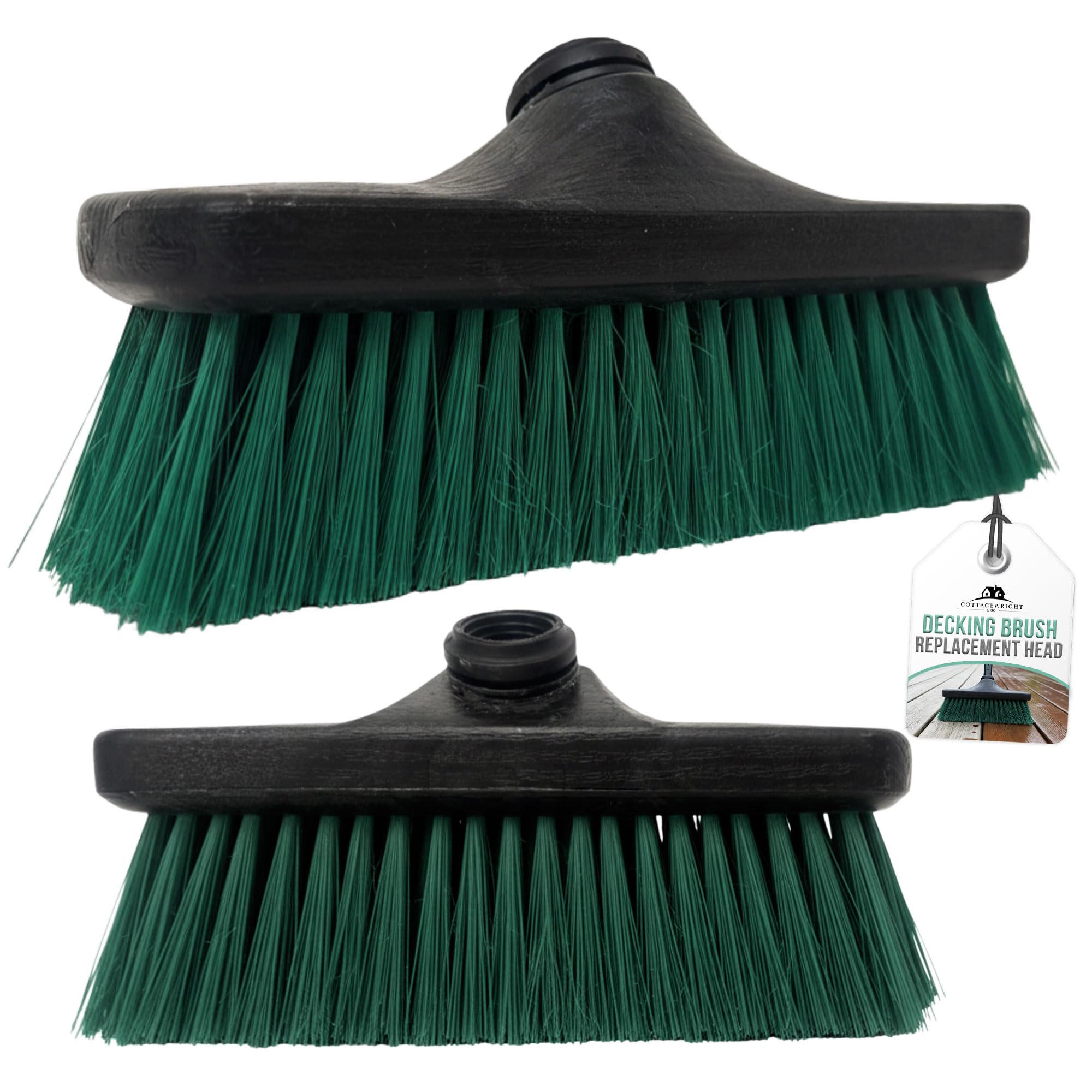 Decking Shed and Fence Paint Brush Set, Wide Exterior Paint Brush with Long Stainless Steel Handle, Premium Fence Stain Kit for Decking Patios Siding and Cladding (Replacement Head)
