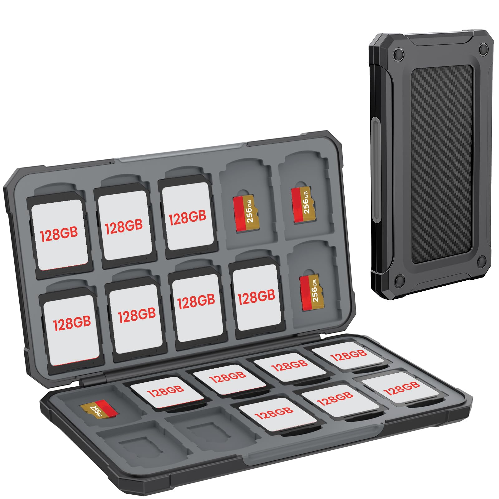 HEIYING SD Card Holder with 40 Precise Slots for SDXC SDHC Micro SD Cards