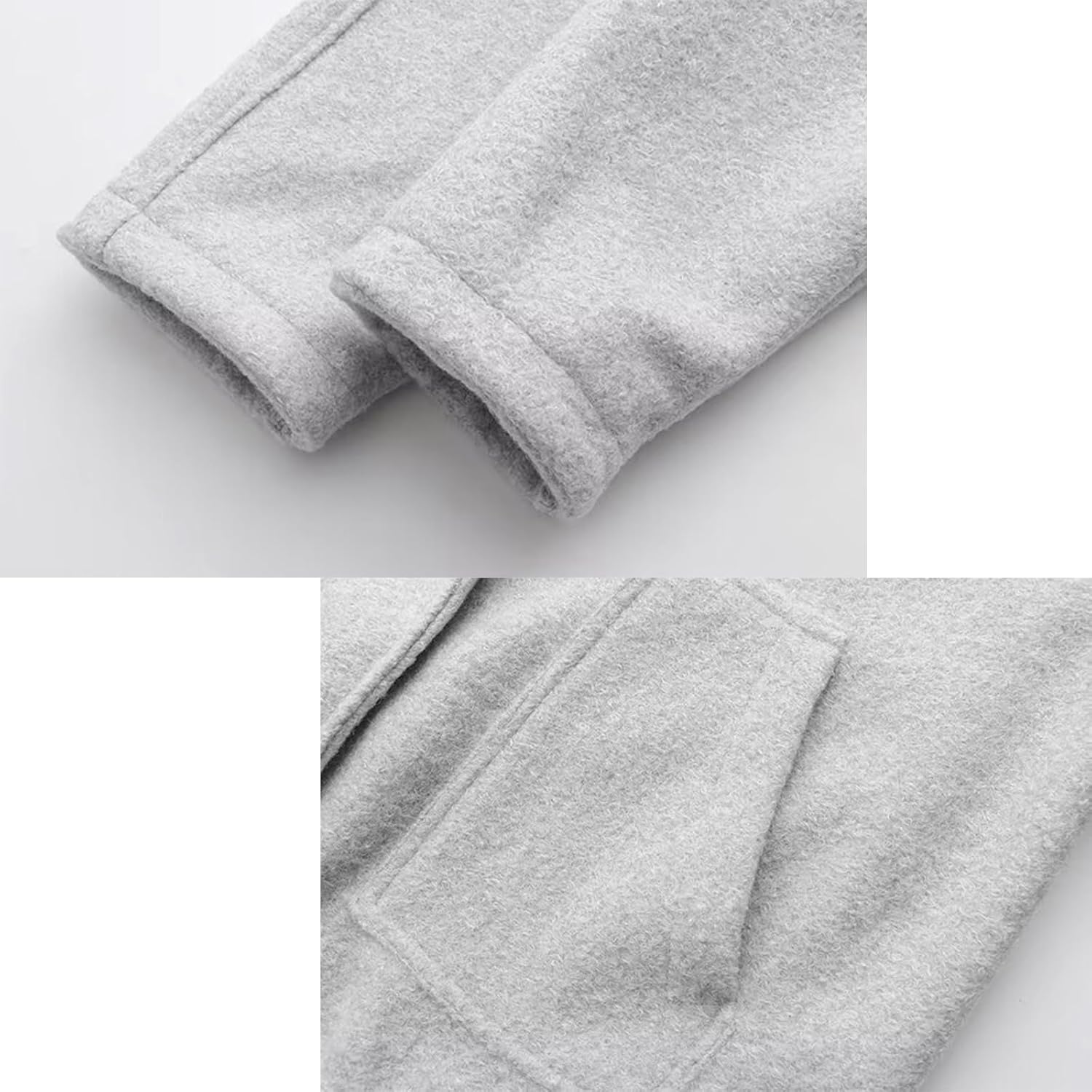 Women's Oversized Wool Blend Bomber Jacket Button Down Stand Collar Casual Outerwear with Pockets - Image 5