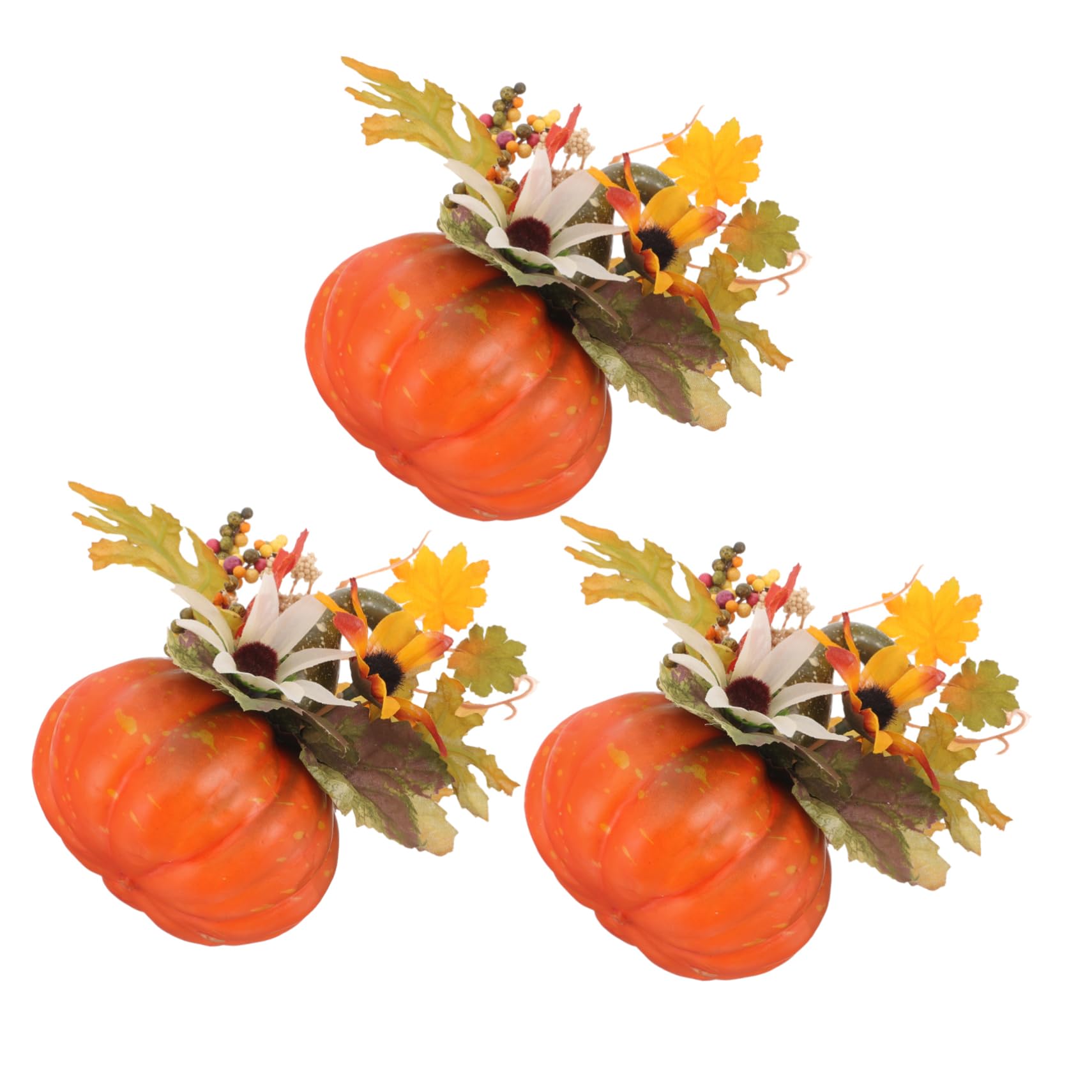 Amosfun 3sets Herbst Ornamente Wohnkultur Kürbisse Maple Leaf Dekorative Requisiten Für Halloween 3 Stücke * 3