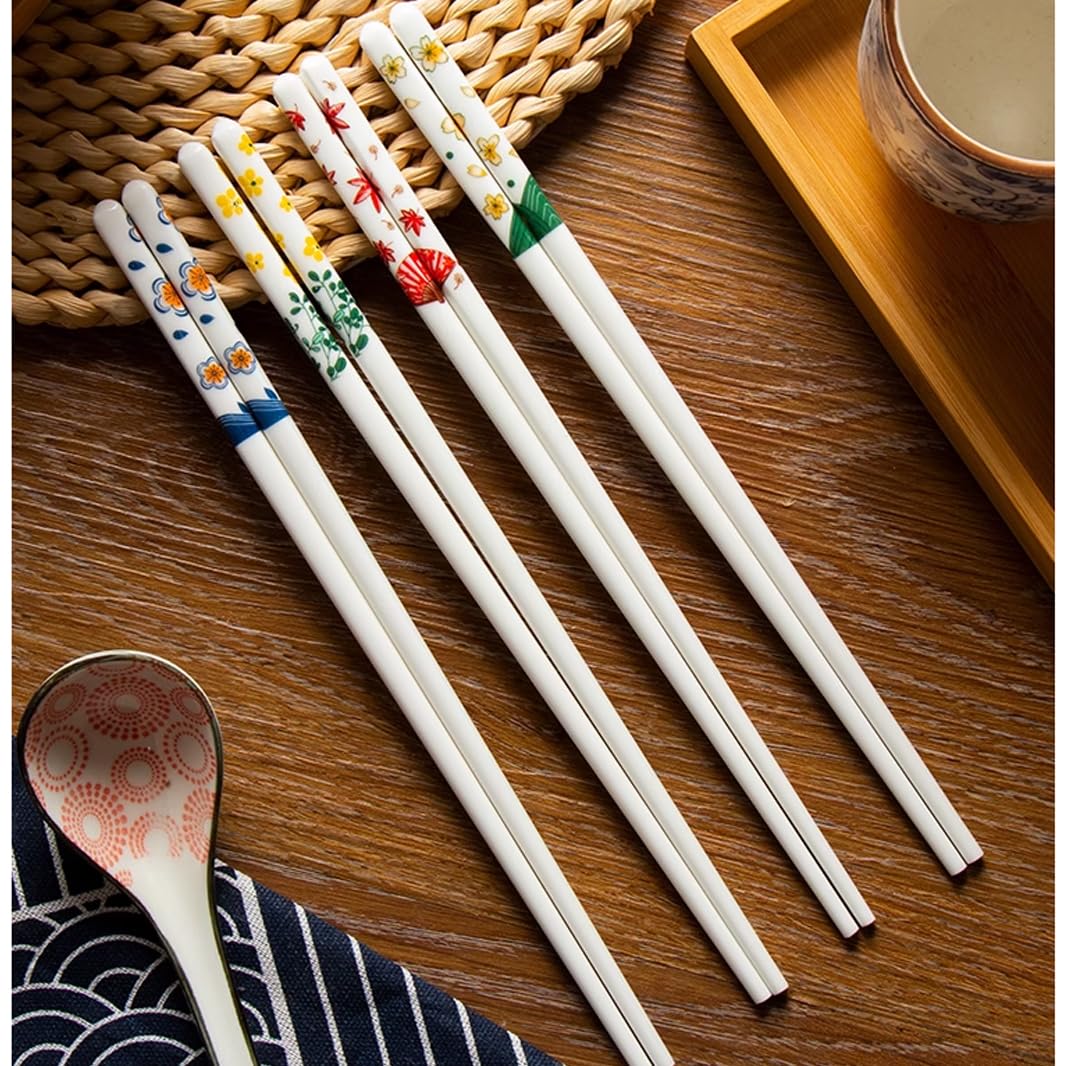 Baguettes en Porcelaine, Lot de 10 Paires, en céramique de Haute qualité, réutilisables, Classiques, Traditionnelles, élégantes, lavables au Lave-Vaisselle. D (f) (d, Taille Unique)