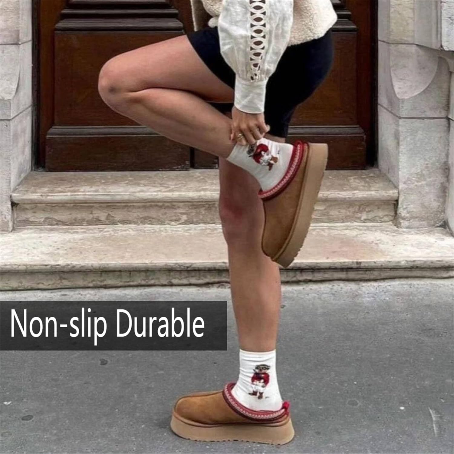 Fashion Plush Platform Slippers for Women's Mini Fleece Lined Boots Outdoor Indoor Non-Slip Warm Short Ankle Boots - Image 5