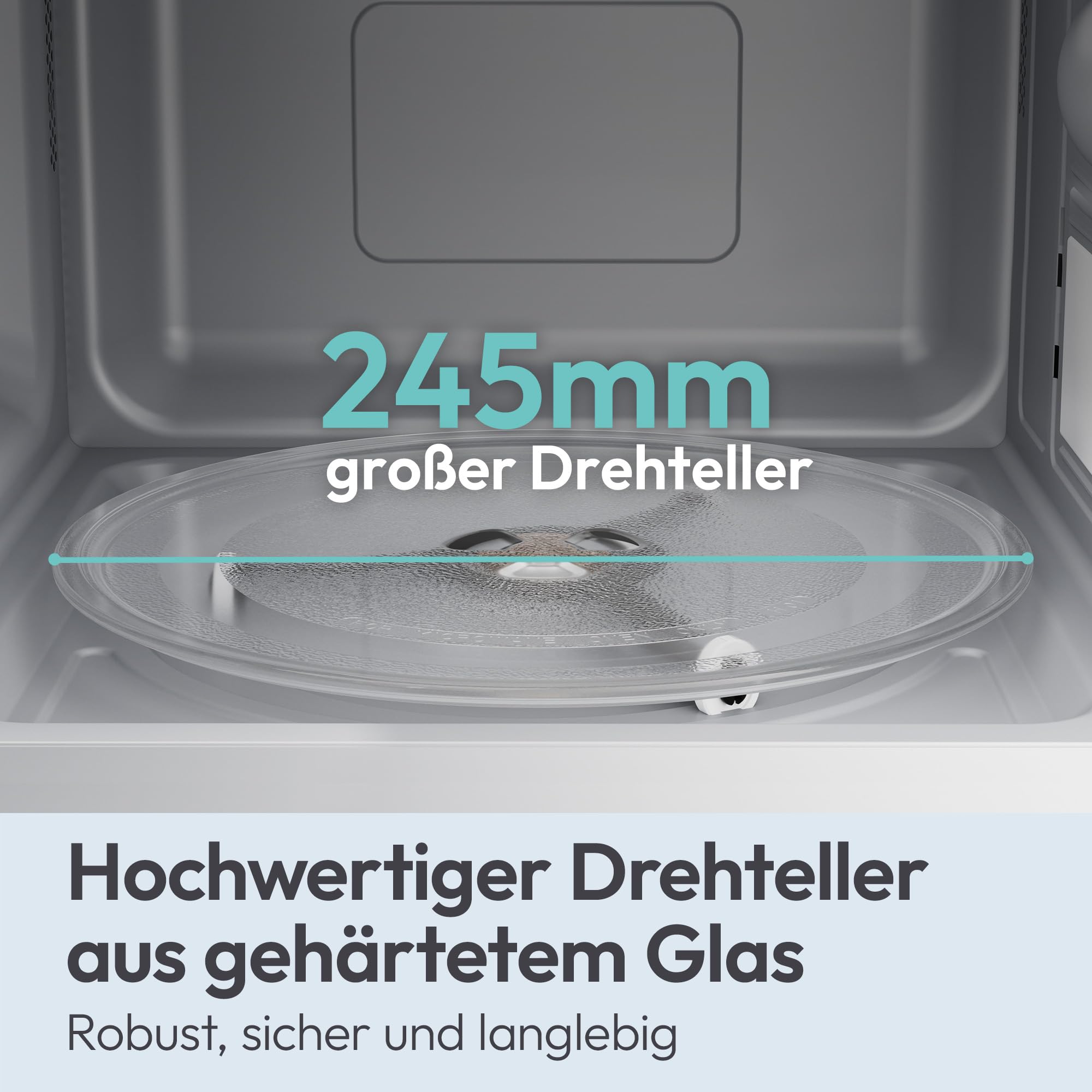 Candy Mikrowelle freistehend bis 700 Watt, Mikrowellengerät mit Drehteller, 5 Leistungsstufen, 20 Liter, manuelle Drehreglersteuerung, Auftaufunktion, leicht zu reinigen, weiß