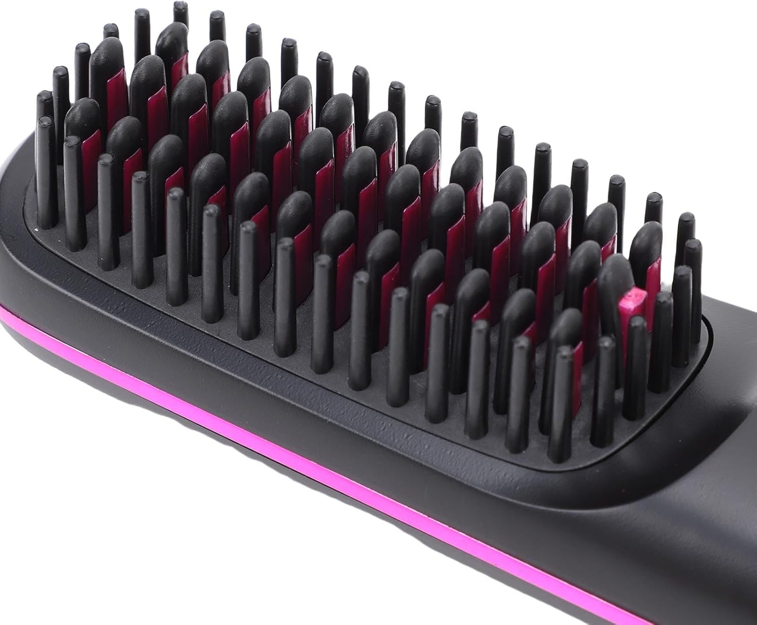 Pongnas Cordless Hair Straightener Brush LED Display Portable Hot Brush 3 Temperature Settings Type C Fast Charging All Hair Type (Black)