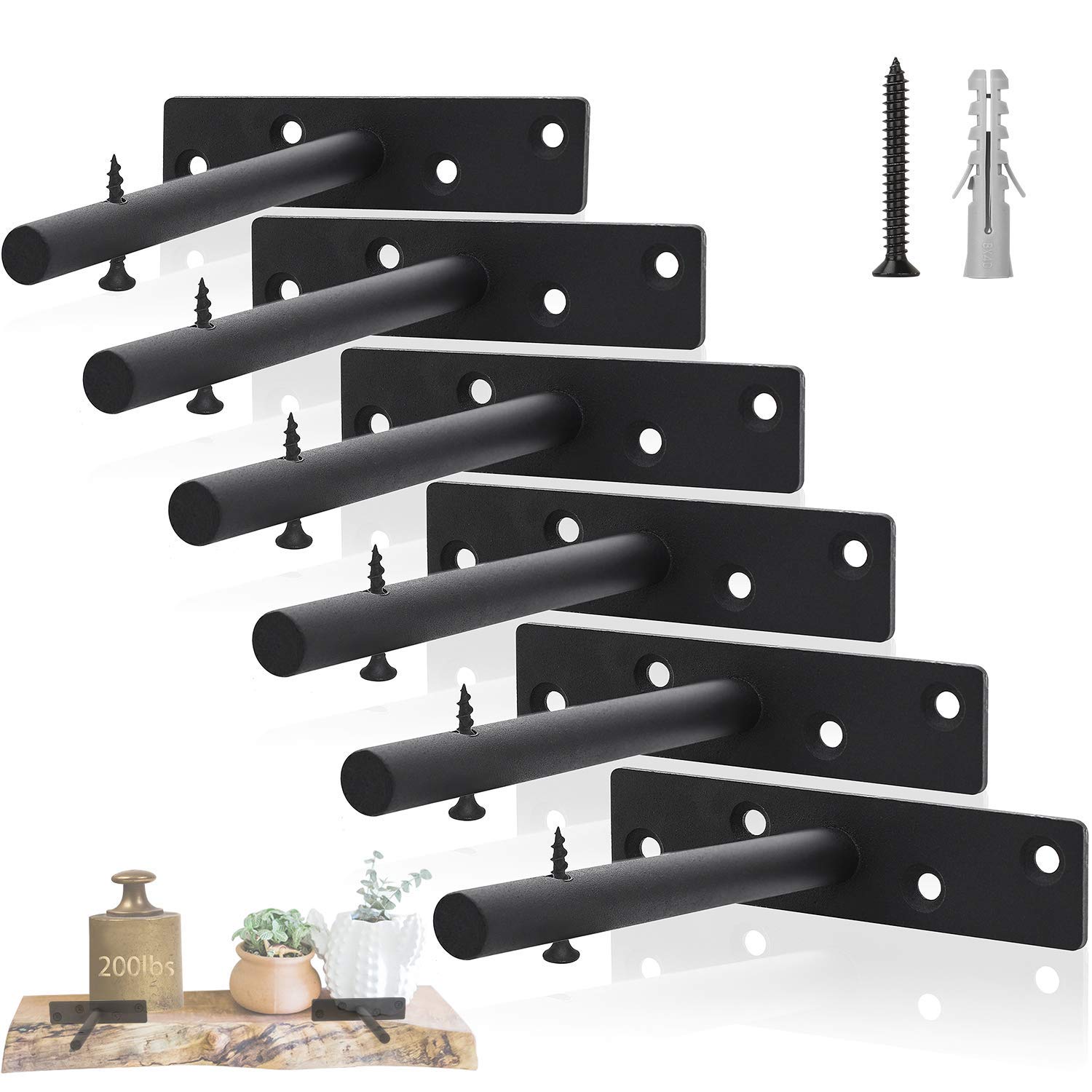 DILNAZ ART Metal Floating Shelf Hardware, Wall Hidden Shelf Brackets, 6PCS 6in Heavy Duty Floating Shelf Brackets (B097PQ6WT3) Amazon Price History, Amazon Price Tracker