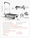 VEVOR Push Cart pliable Dolly, 330 lbs Capacité de charge, pliant plate-forme camion avec roues pivotantes, déplacement plate-formes à main camion à plat, Space Poignée de sauvegarde pour un stockage facile 29 x 18.9 x 32.5 dans